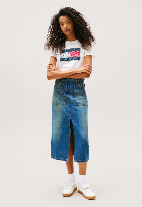 DW0DW20897 Reg floral flag tee