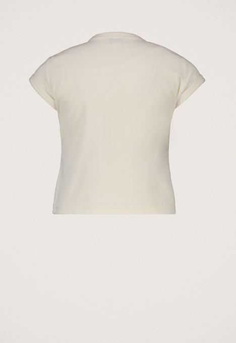 Slim Velours T-Shirt Met Grafisch Logo In Reliëf