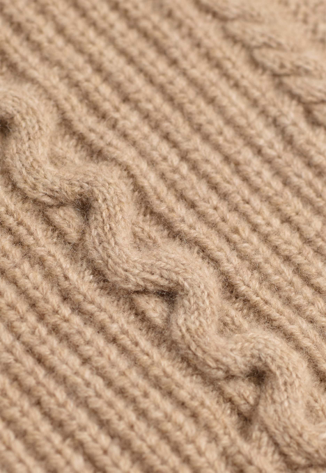 Cable Double Collar Knit Trui