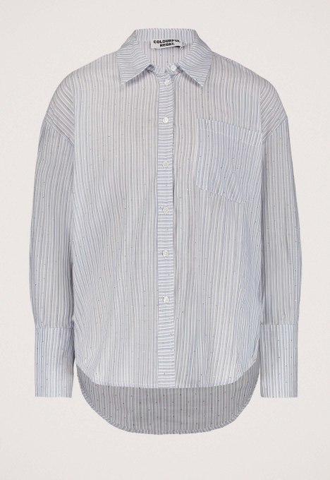 Talia Rhinestone Stripe Blouse