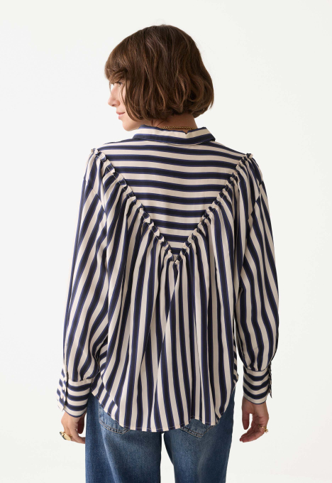 Stripe Satin Blouse 