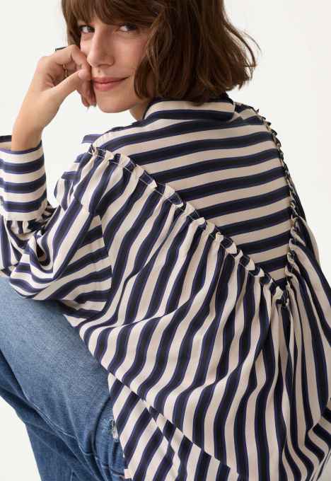 Stripe Satin Blouse 