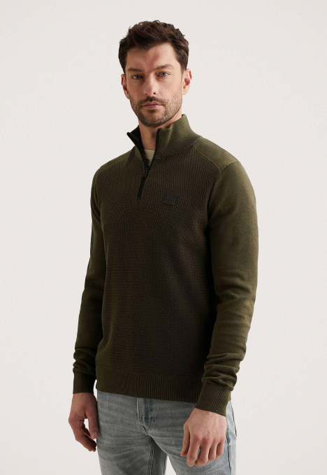 Cotton/Modal Half Zip Trui