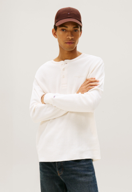 Slim Waffle Script Henley Longsleeve