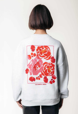 Flower square dropped shoulder