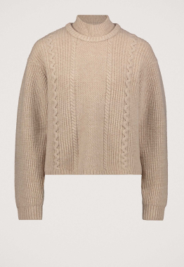 Cable Double Collar Knit Trui