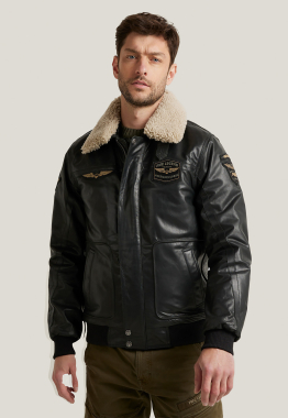 Hudson Buff Leather Bomber Jas