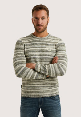 R-neck Gradient Stripe Trui