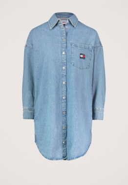 Badge Denim Shirt Jurk