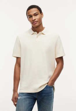 Washed Waffle Polo