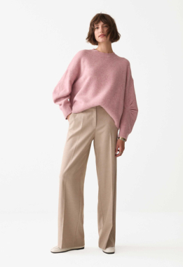 Twill Wide Leg Broek