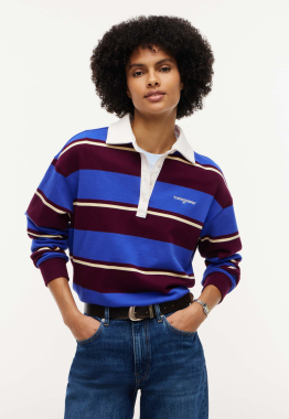 Relaxed Terry Rugbyshirt Met Geborduurd Logo