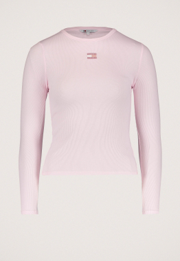 Slim Fit longsleeve T-Shirt Met Tommy-Badge