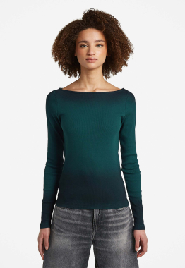 Slim Rib Open Neck Longsleeve 