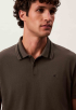 Monogram pique tipped polo