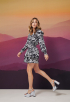 Kina Letter Ruffle Mini Jurk