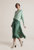 Plisse Drapey Satin Rok