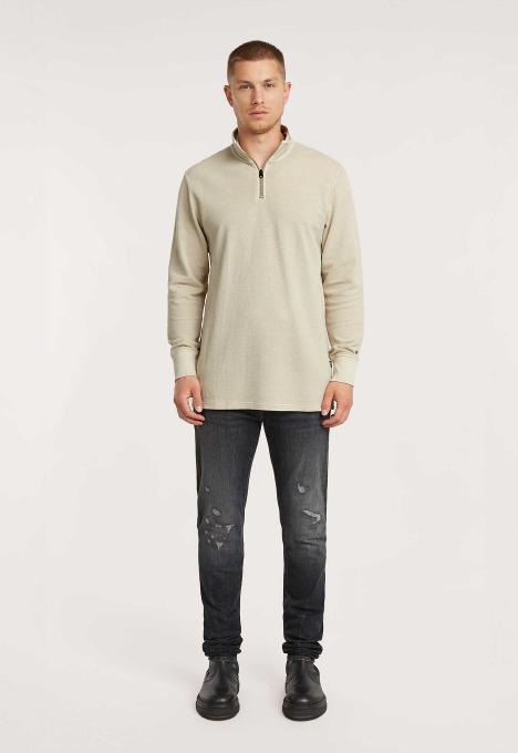 Overdyed Half Zip Sweater