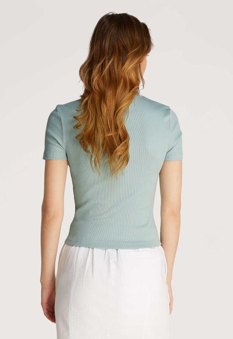 Woven Label Rib T-shirt
