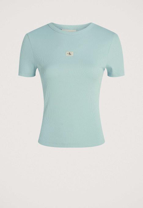 Woven Label Rib T-shirt