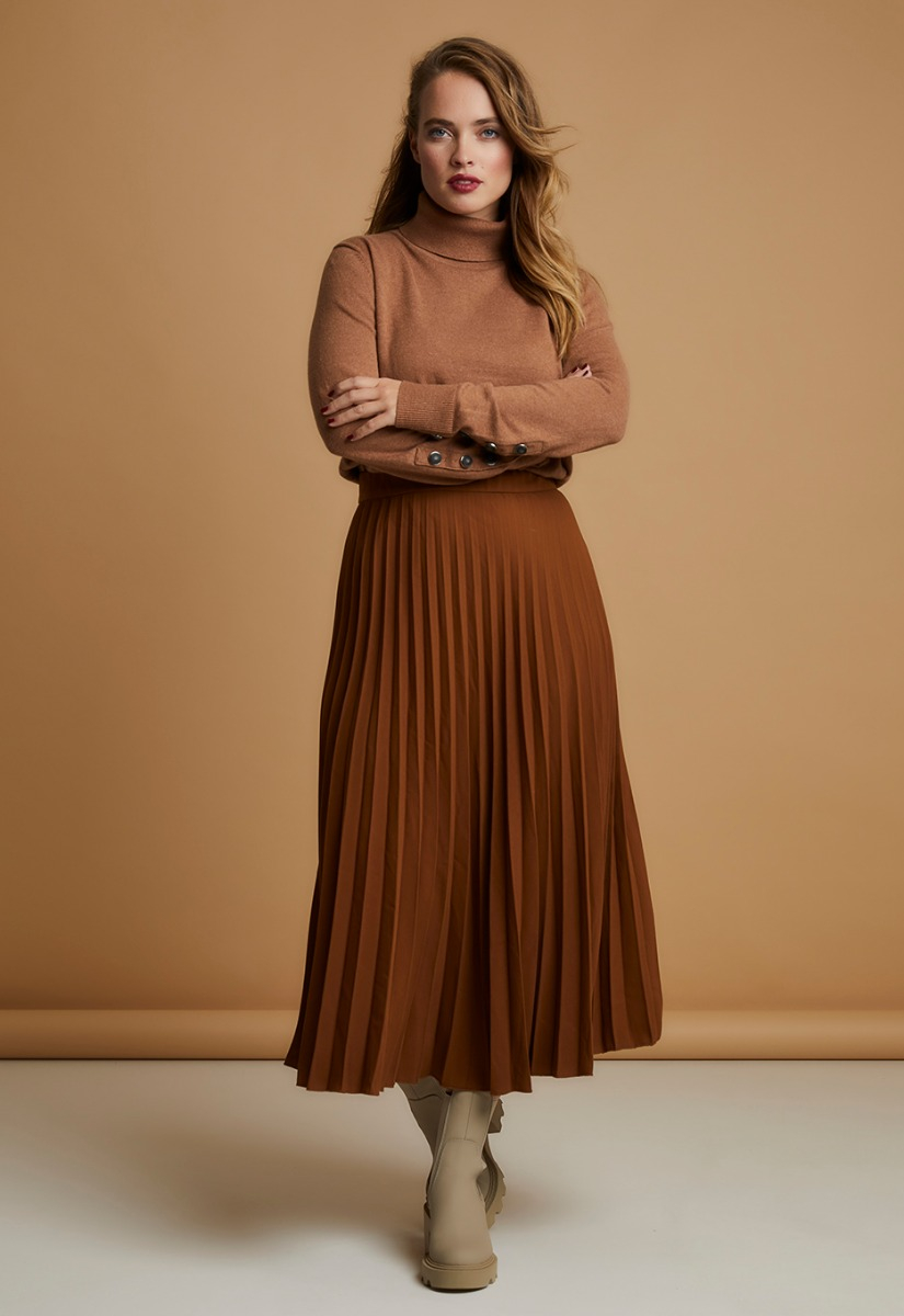 Beige plisse rok best sale