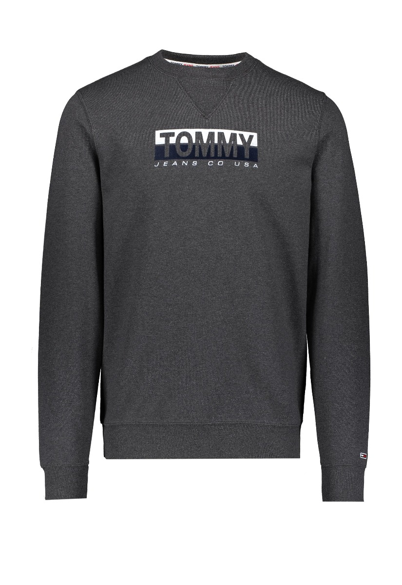TOMMY JEANS DM0DM08732 Split Box Crew Sweater Grey OPEN32