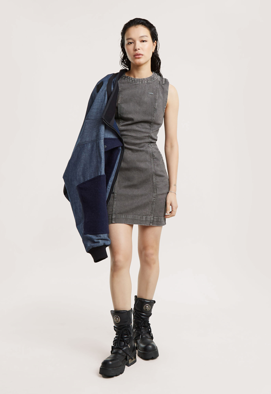 G Star RAW Shift Jurk Grey Anthracite Open32