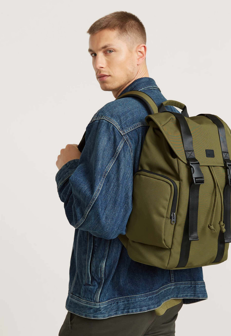 G Star RAW Cargo Backpack Green Olive Open32