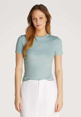 Woven Label Rib T-shirt