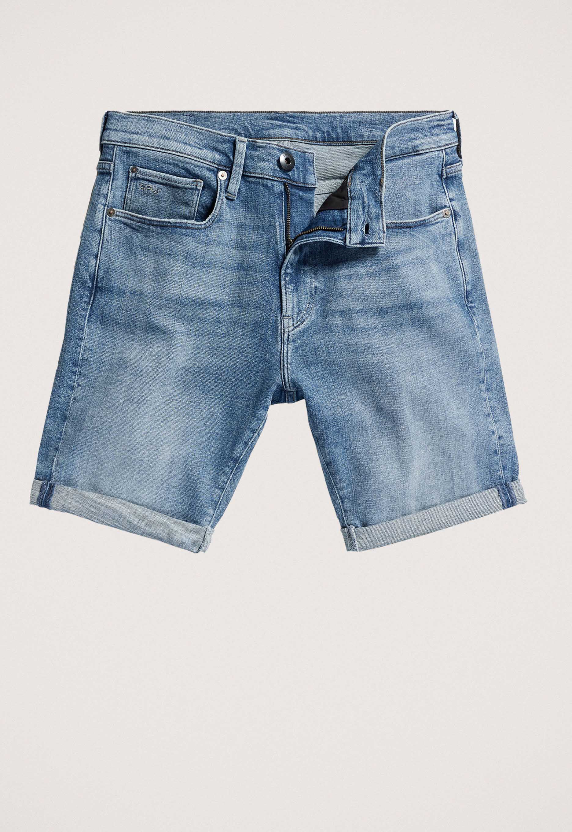 G-Star Raw Korte slim fit jeans in lichtblauw in 5-pocketmodel