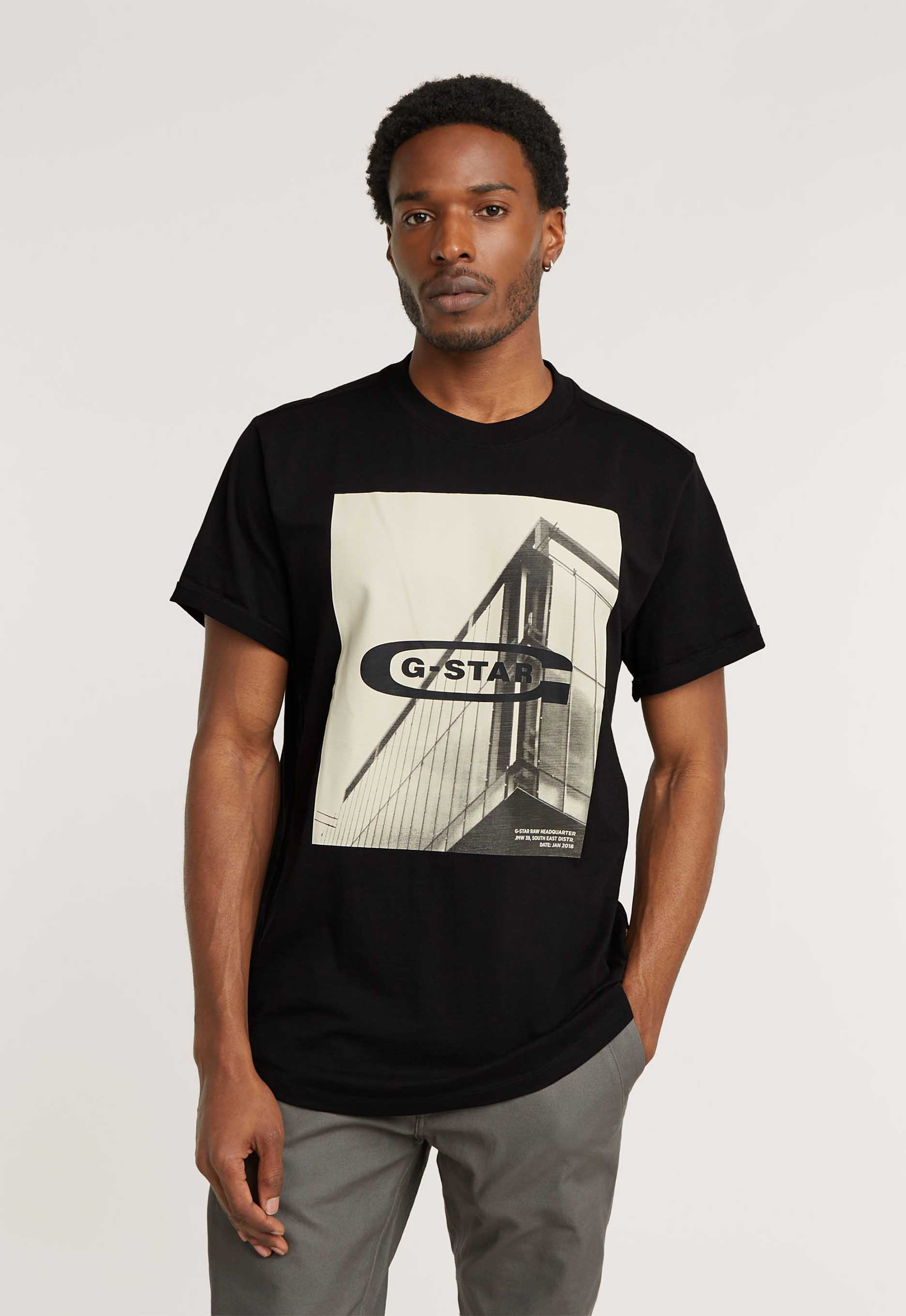 G-Star Raw T-shirt met motief- en labelprint model 'oldskool'