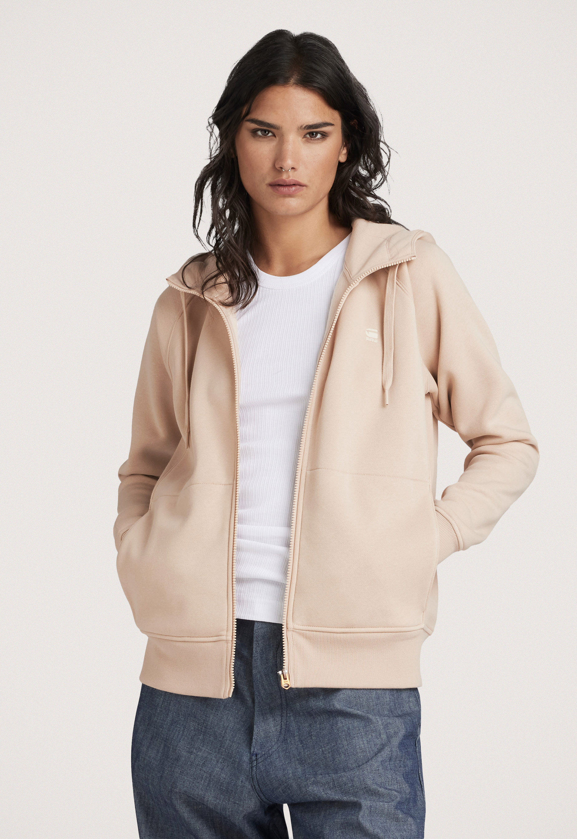 G-Star RAW Premium Core 2.1 Hoodie Met Rits Roze Dames