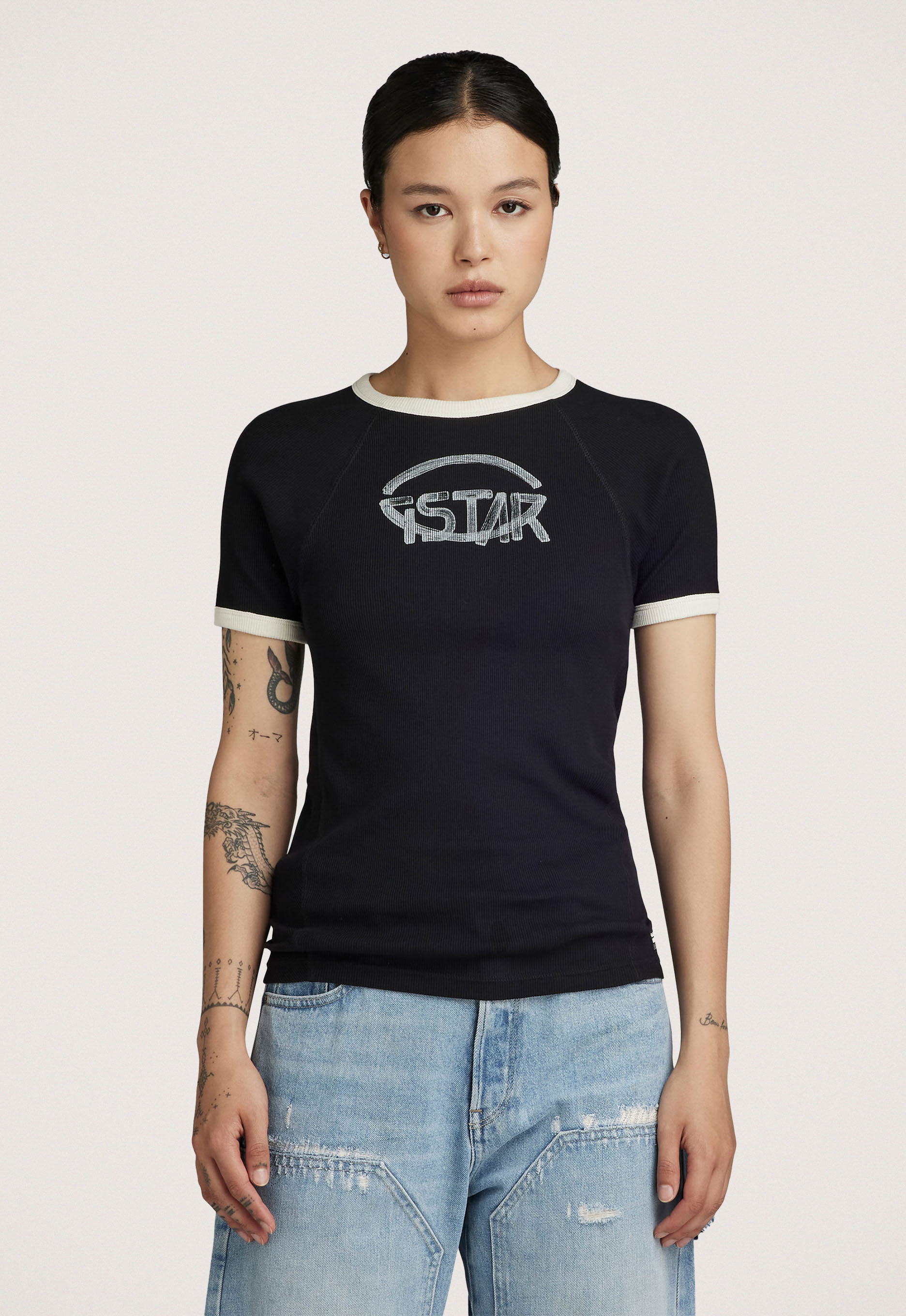 G-Star RAW Army Ringer Slim Top Zwart Dames