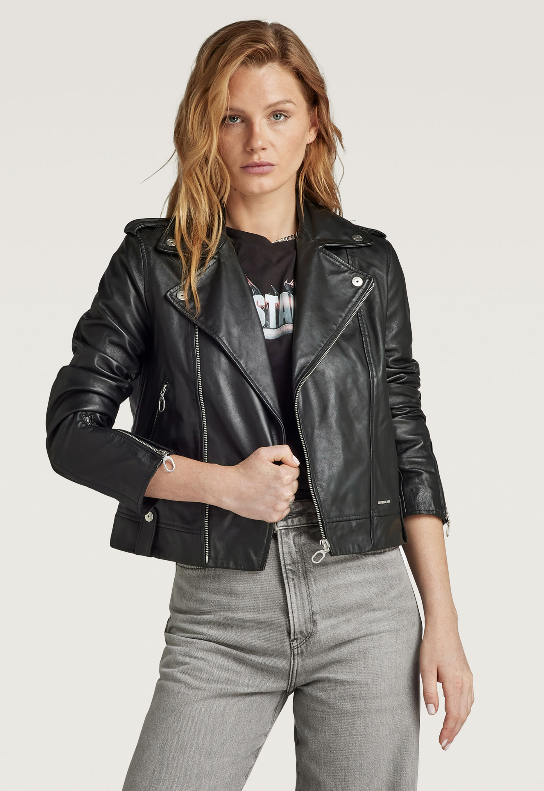 G-star raw Leather Biker Jacket