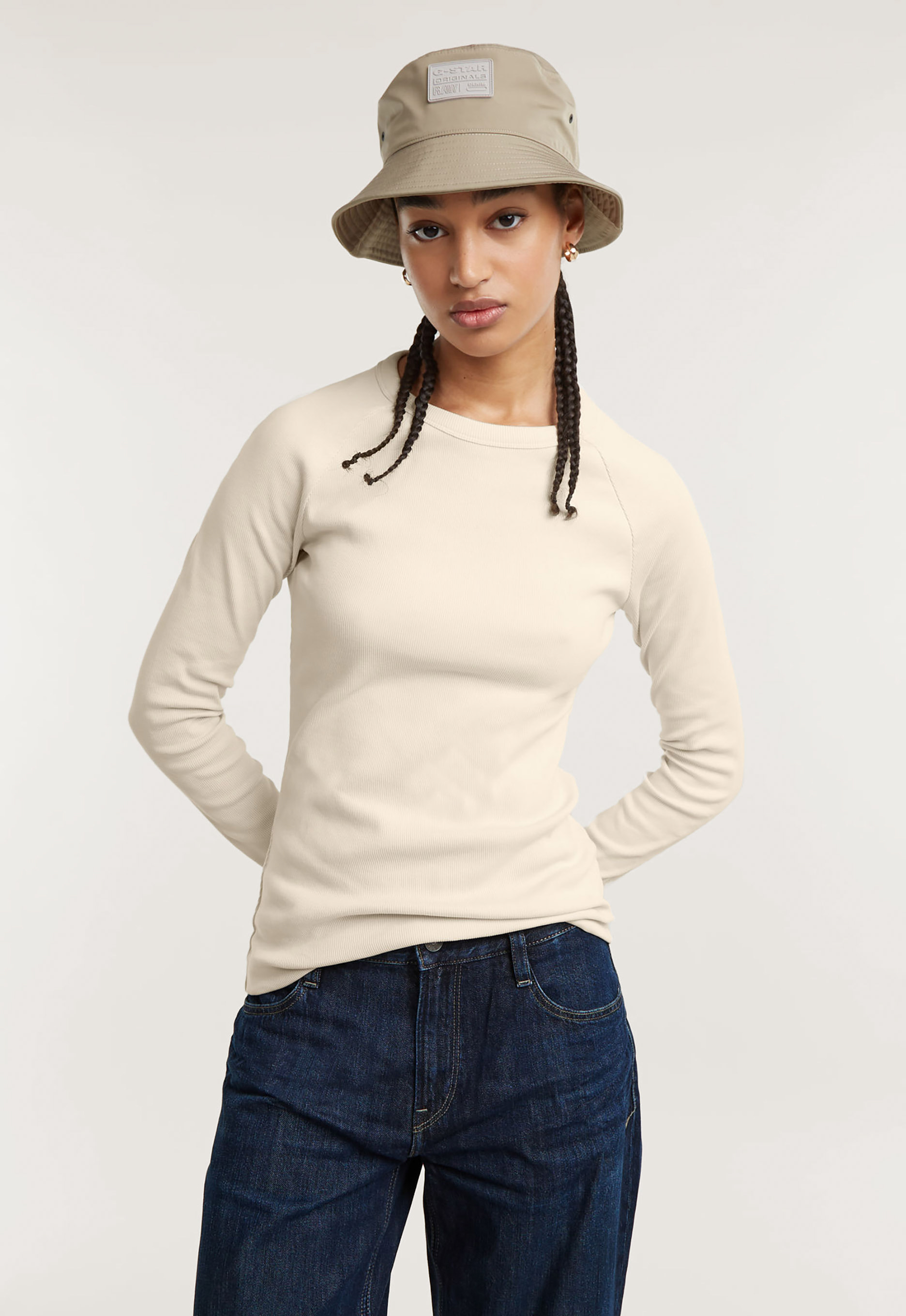 G-star raw Slim Rib Keyhole Longsleeve
