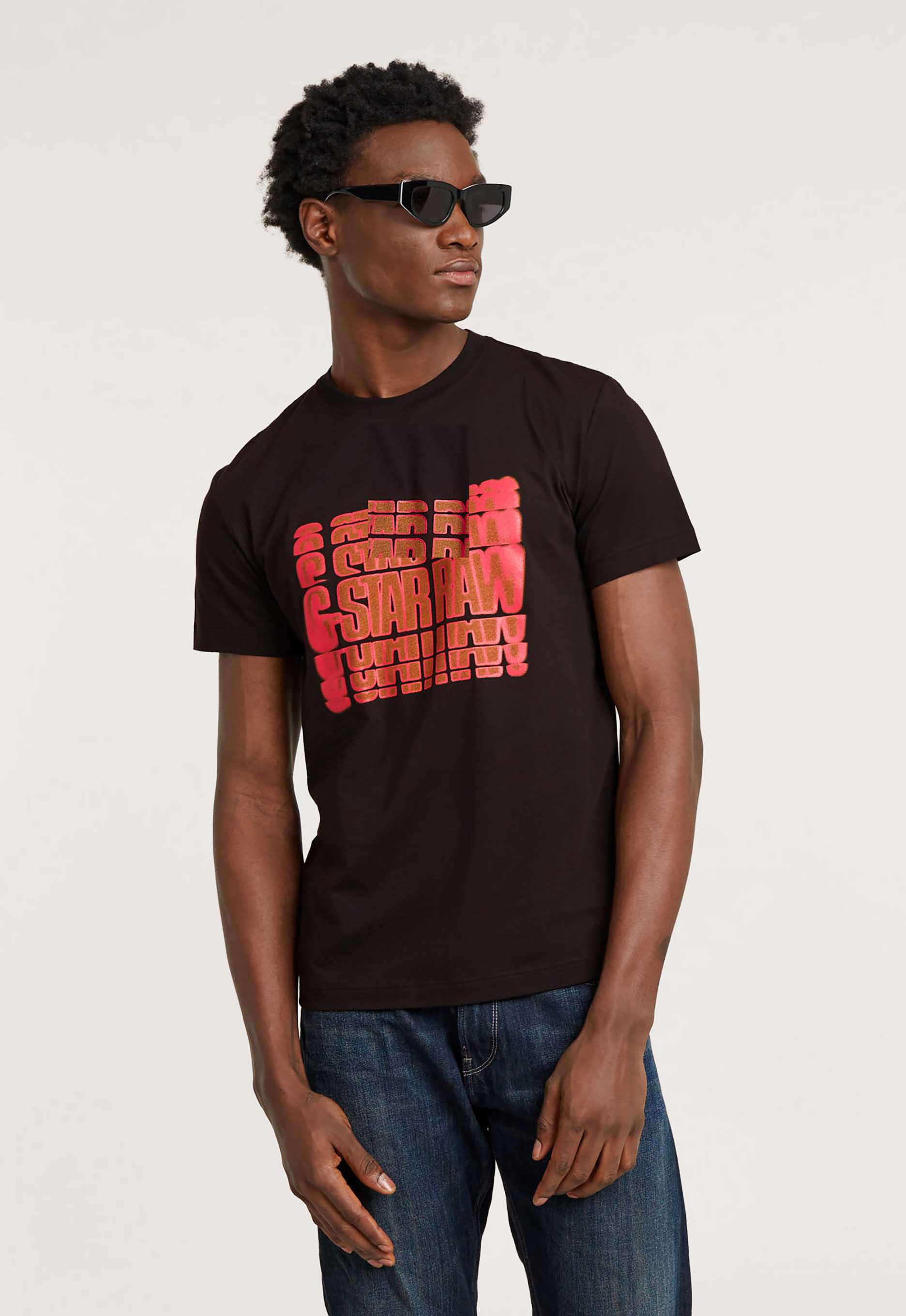 G-Star RAW Gradient Graphic T-Shirt Zwart Heren