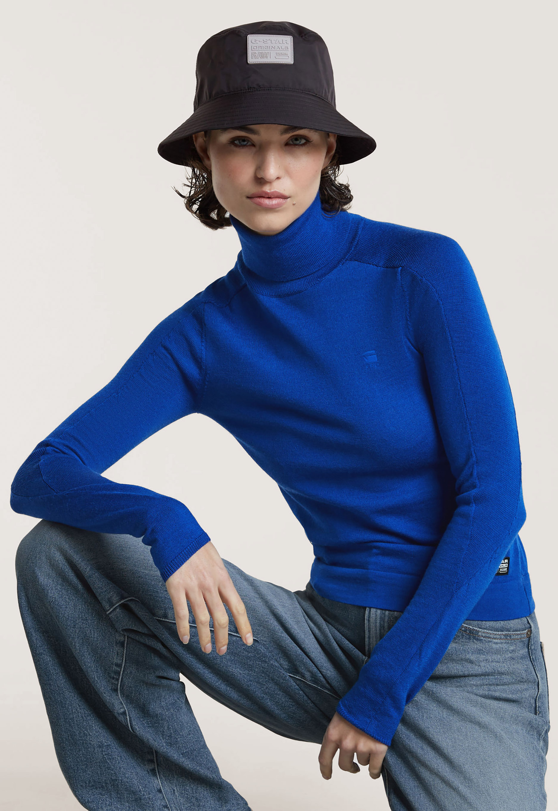 G-Star RAW Core Slim Gebreide Coltrui Midden blauw Dames