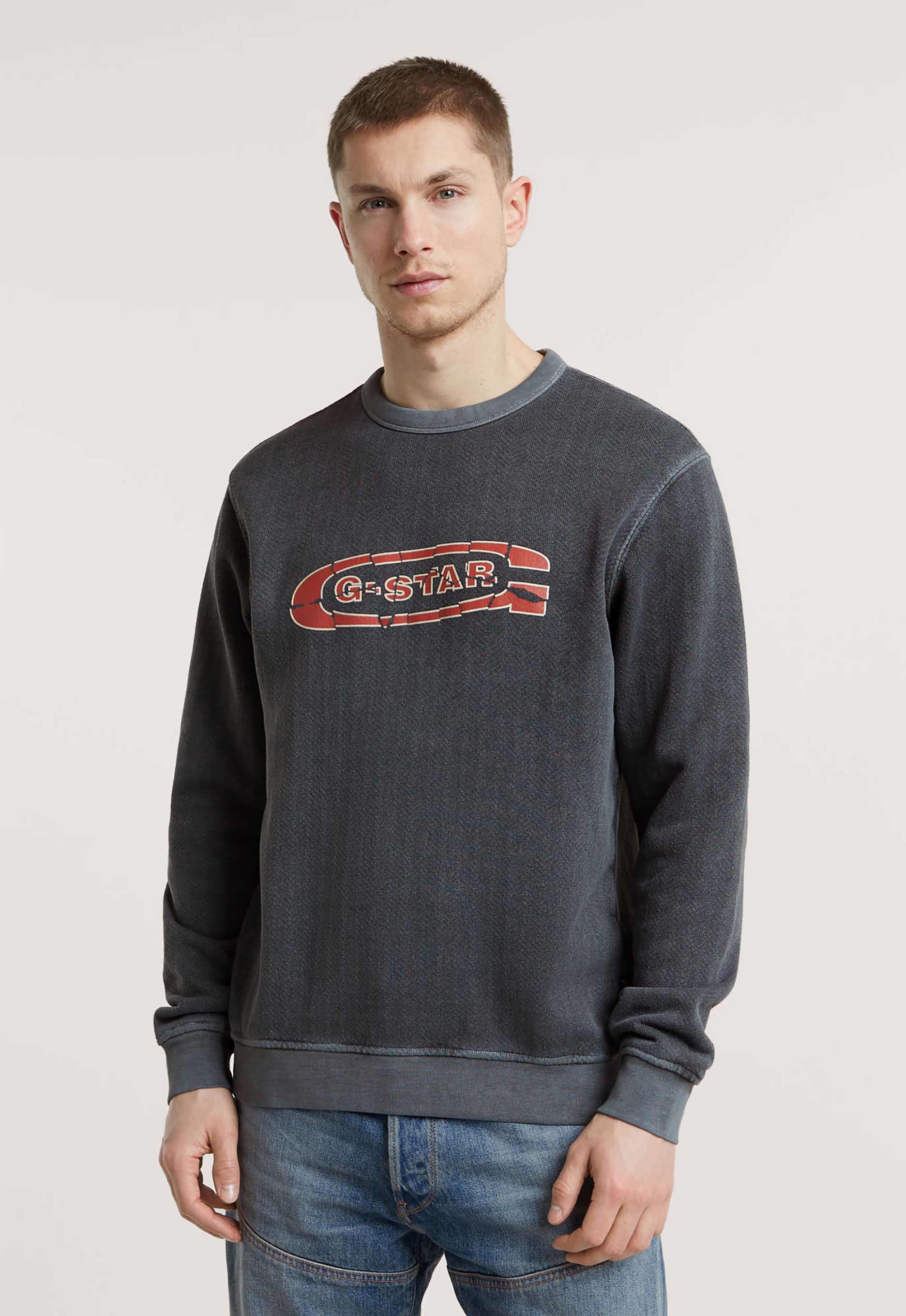 G-star raw Destroyed Logo Washed Sweater