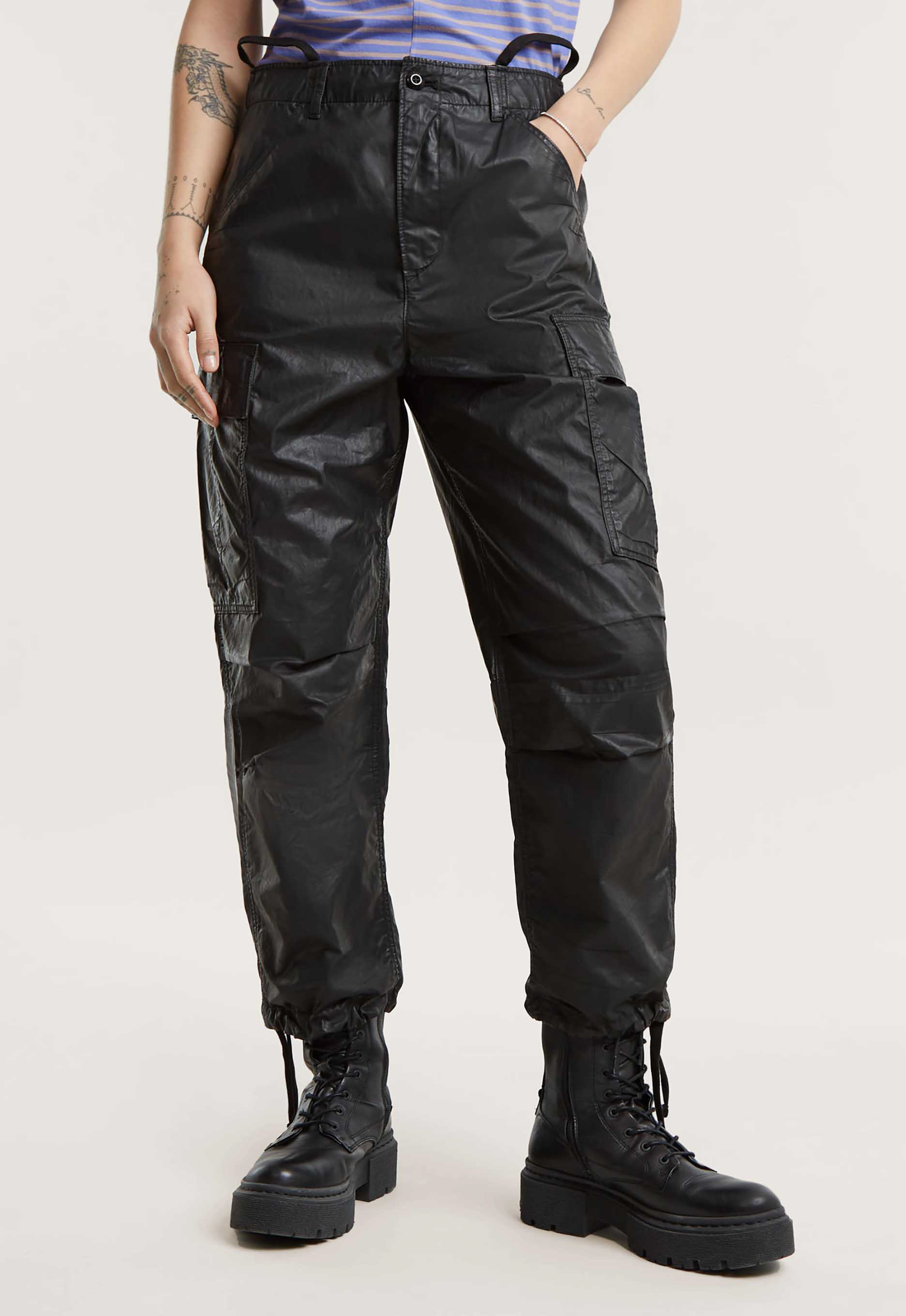 G-Star RAW Cargo Cropped Drawcord Zwart Dames