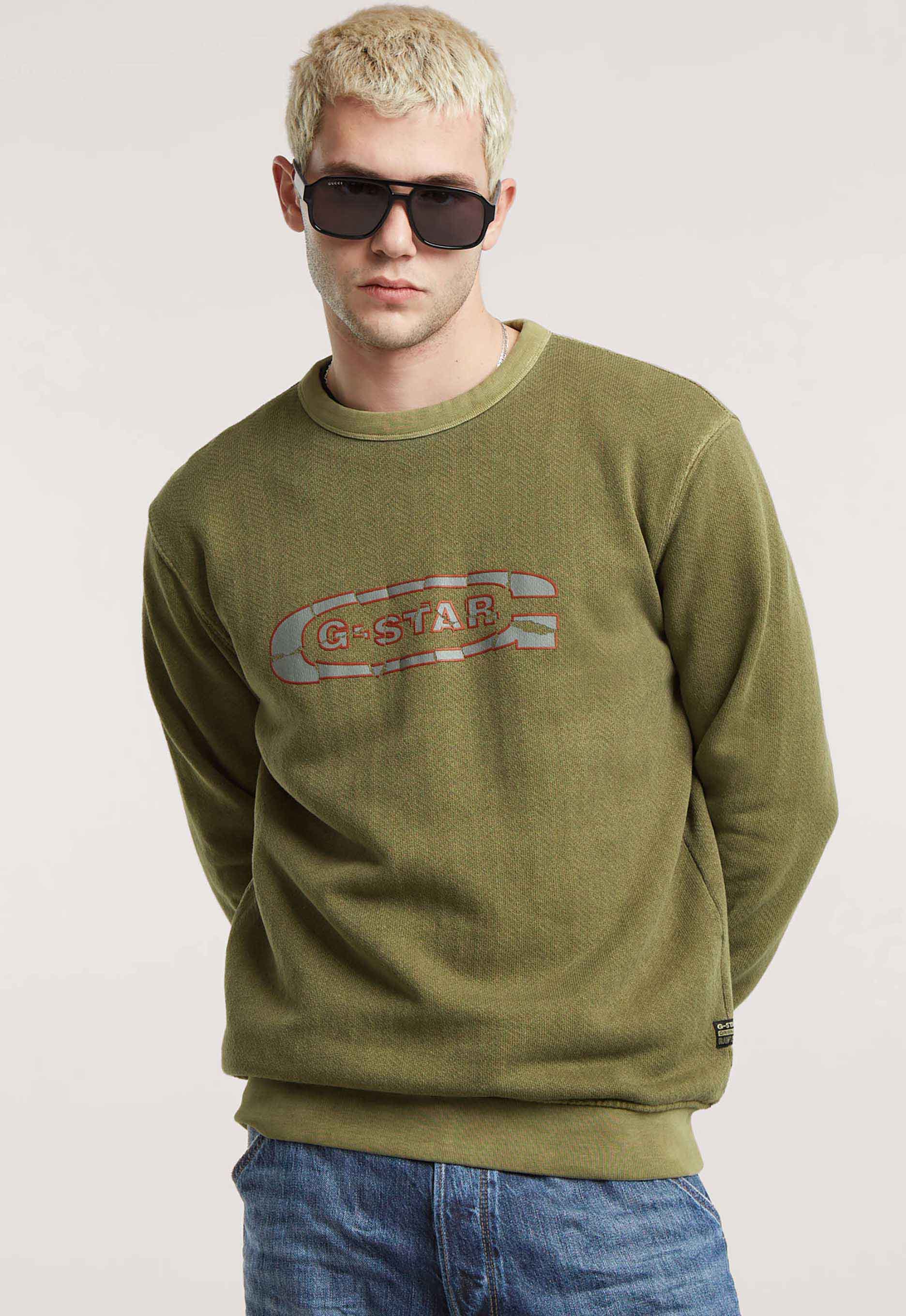 G-star raw Destroyed Logo Washed Sweater