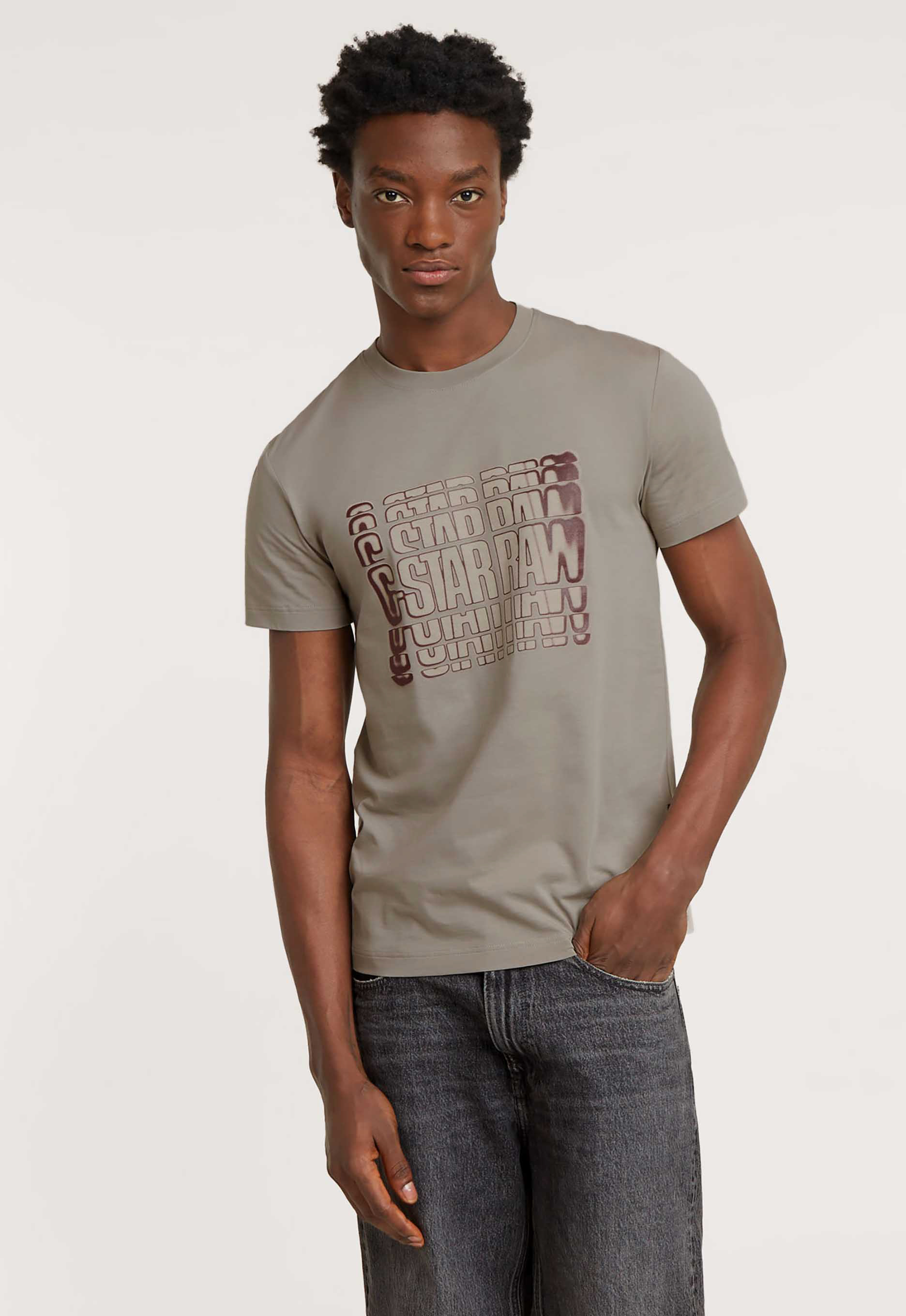 G-Star RAW Gradient Graphic T-Shirt Beige Heren
