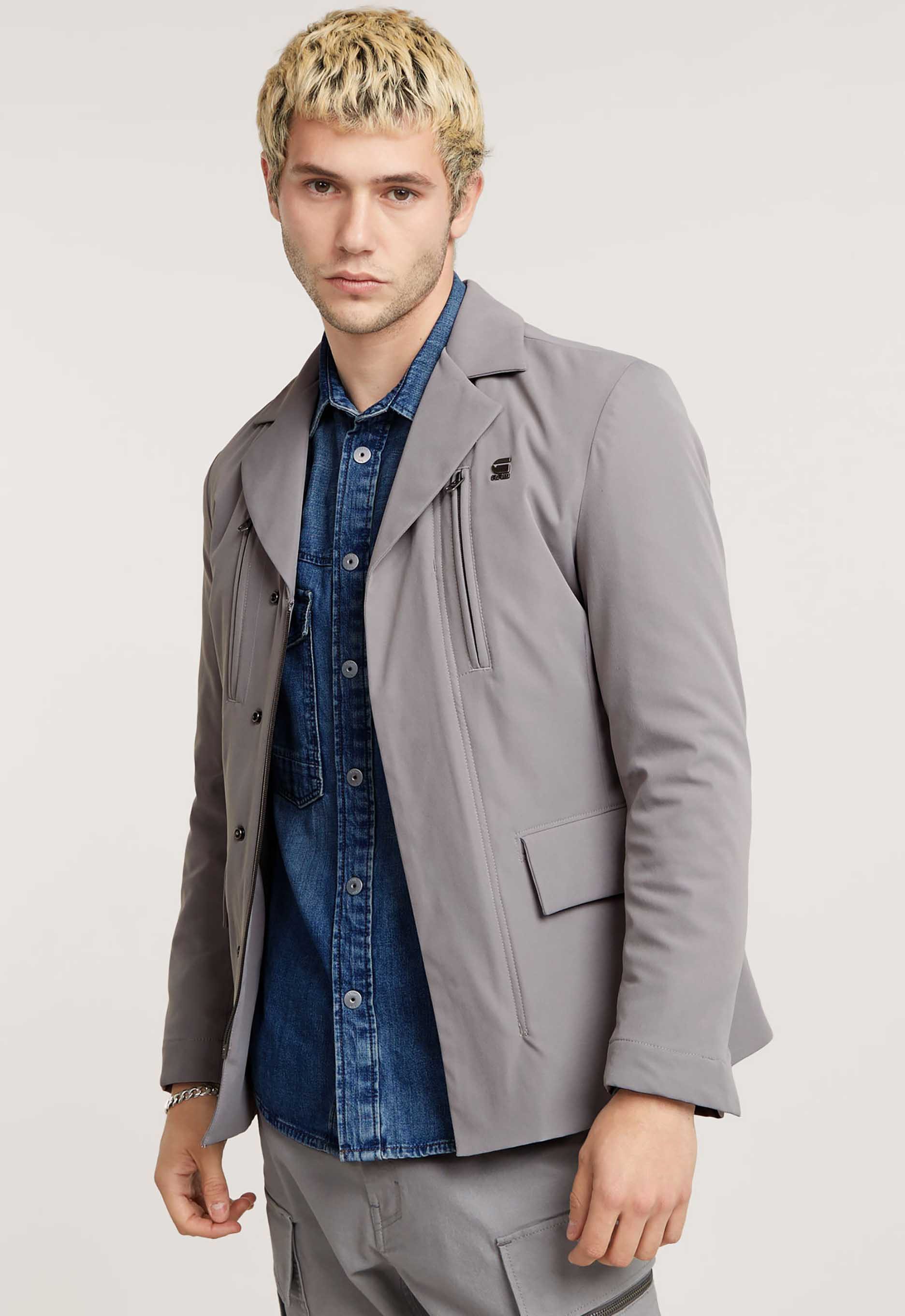 G-Star RAW Cargo Zip Tech Blazer Grijs Heren