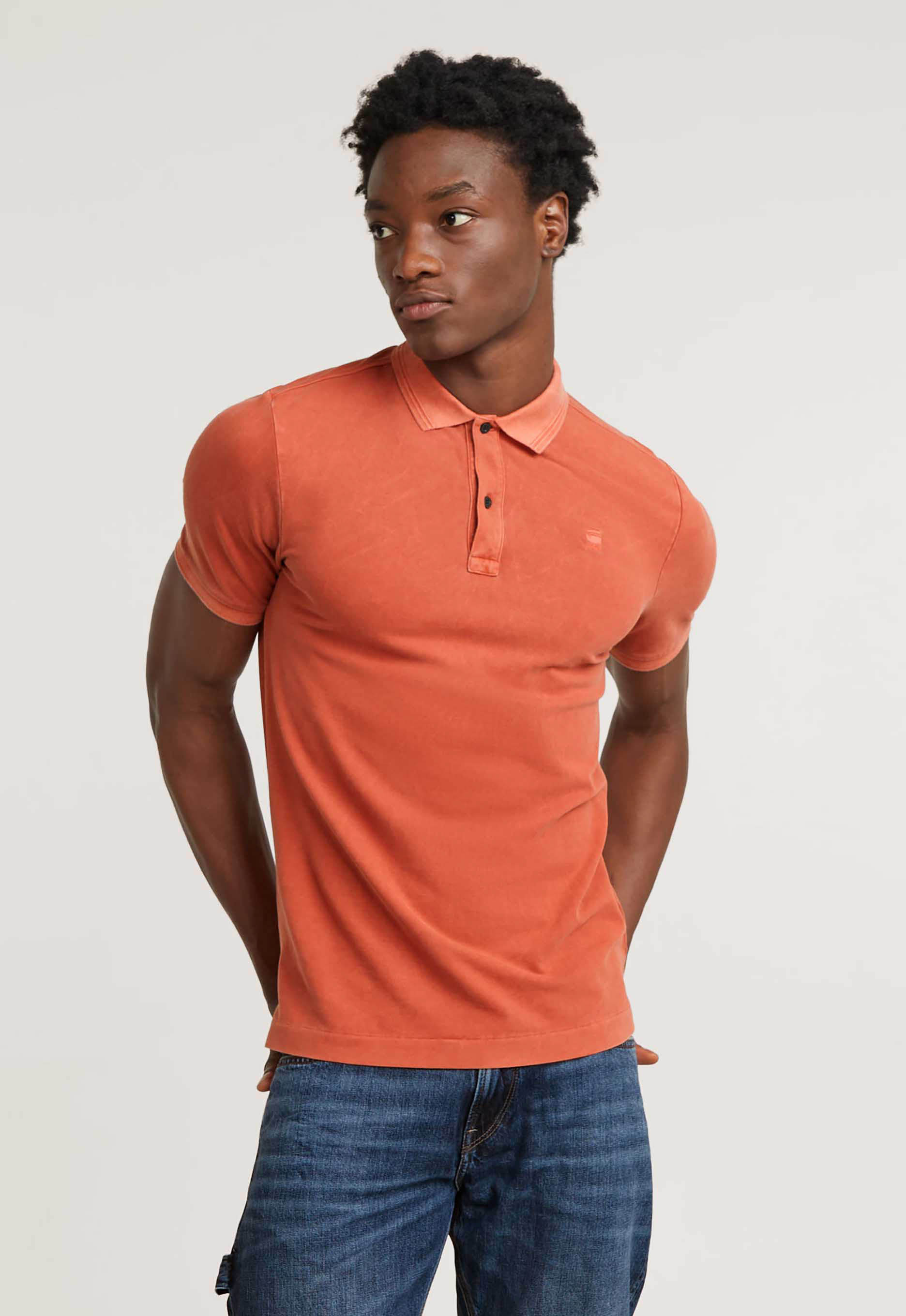 G-Star RAW Dunda Overdyed Slim Polo Rood Heren