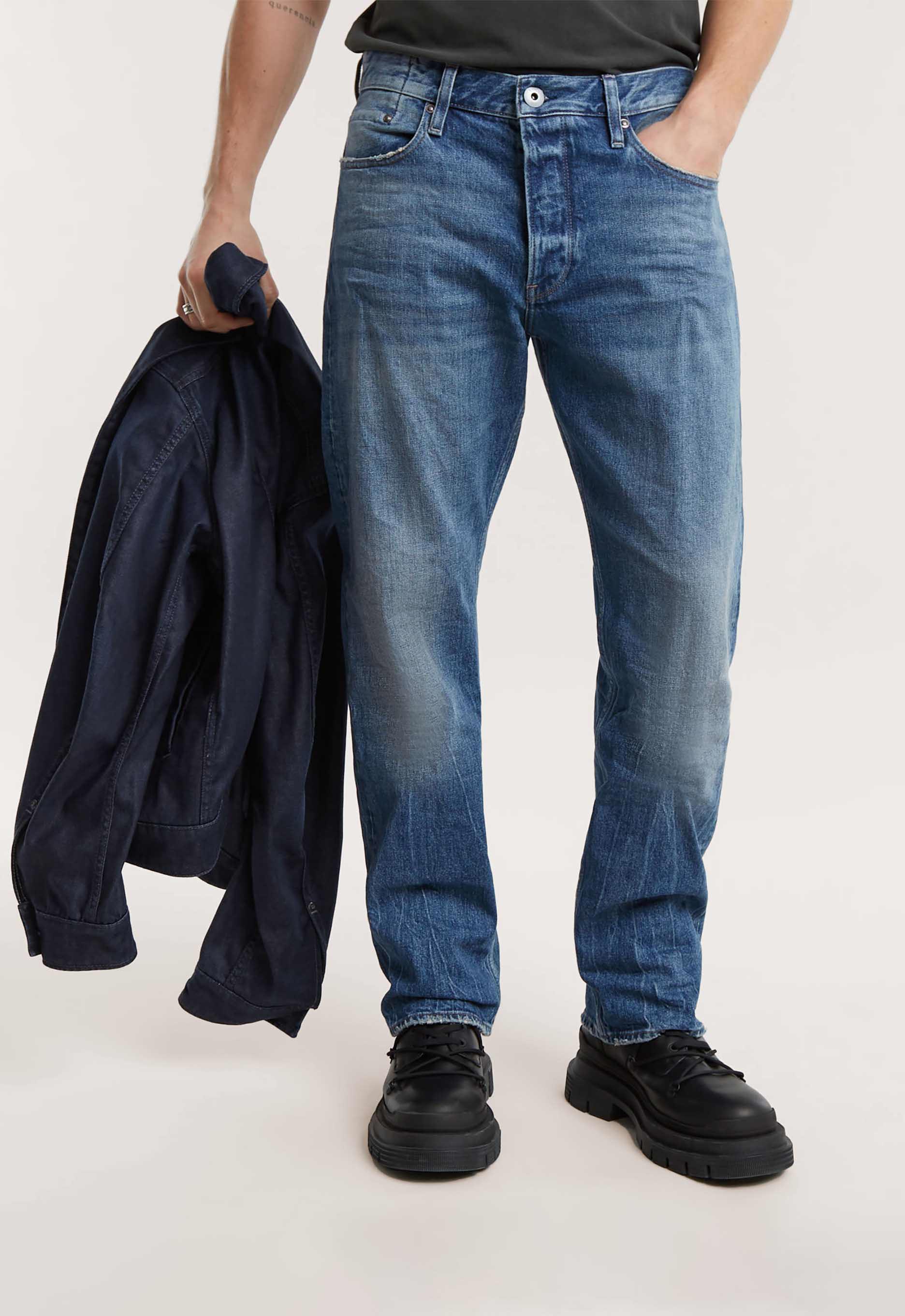 G-Star RAW Dakota Regular Straight Jeans Midden blauw Heren