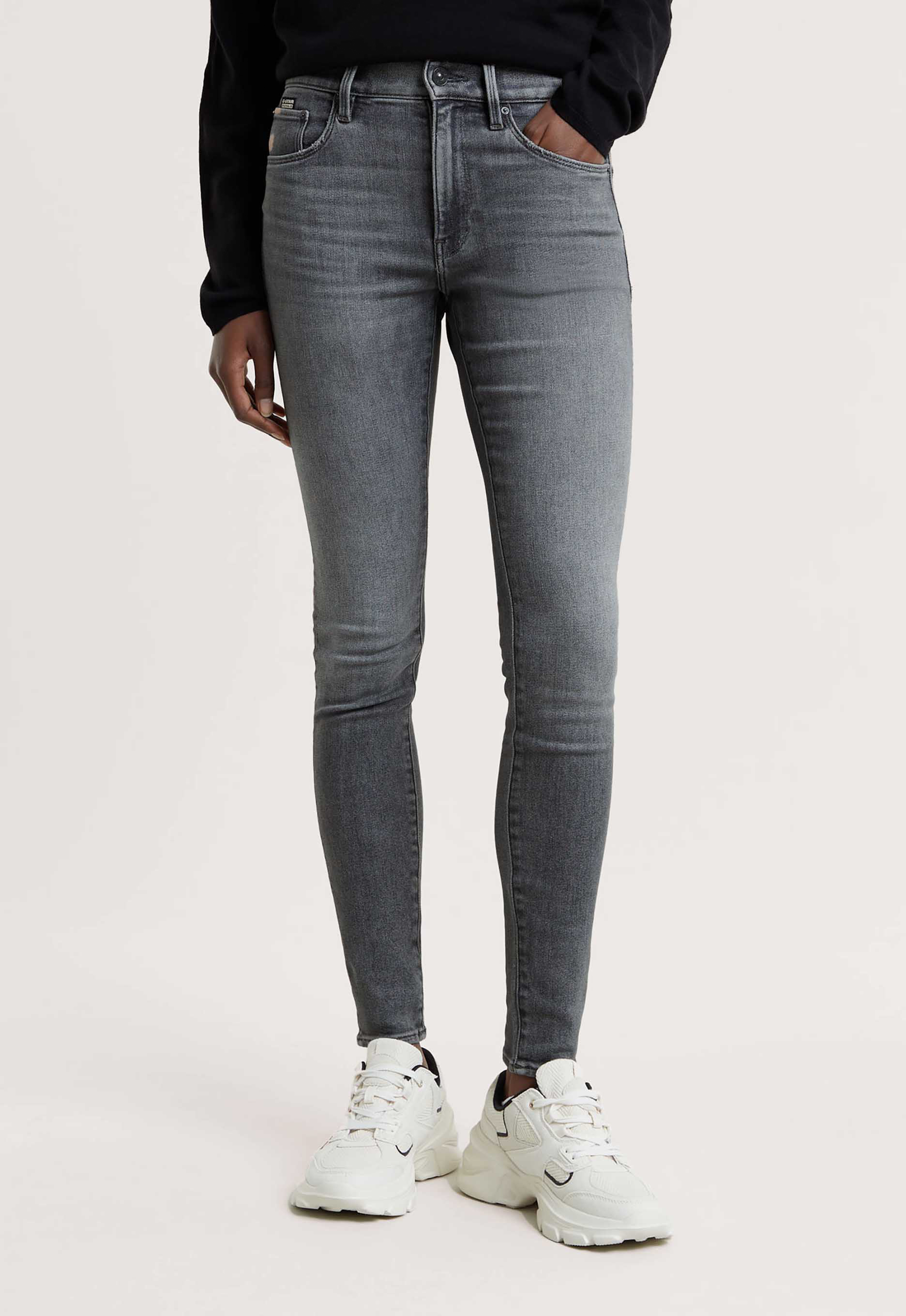 G-Star Mid Waist Skinny Fit Jeans Gray Dames