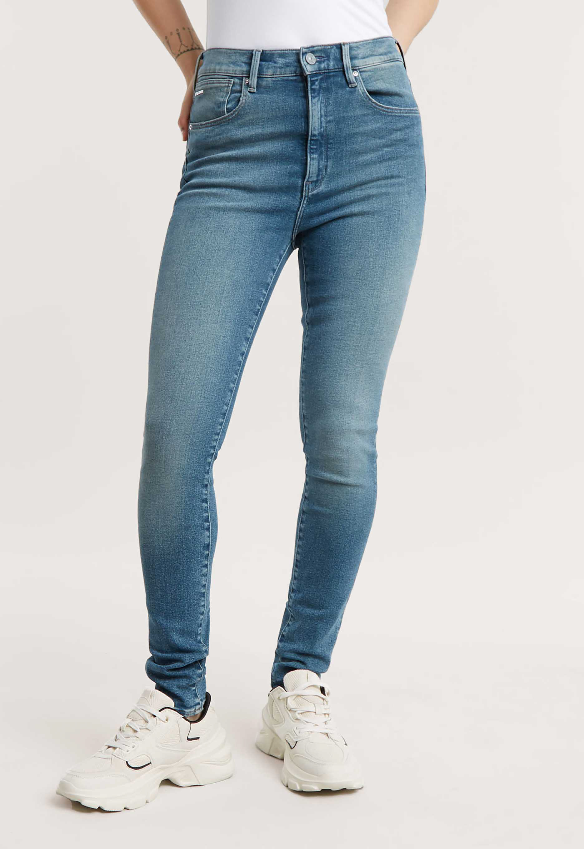 G-Star RAW Kafey Ultra High Skinny Jeans Midden blauw Dames