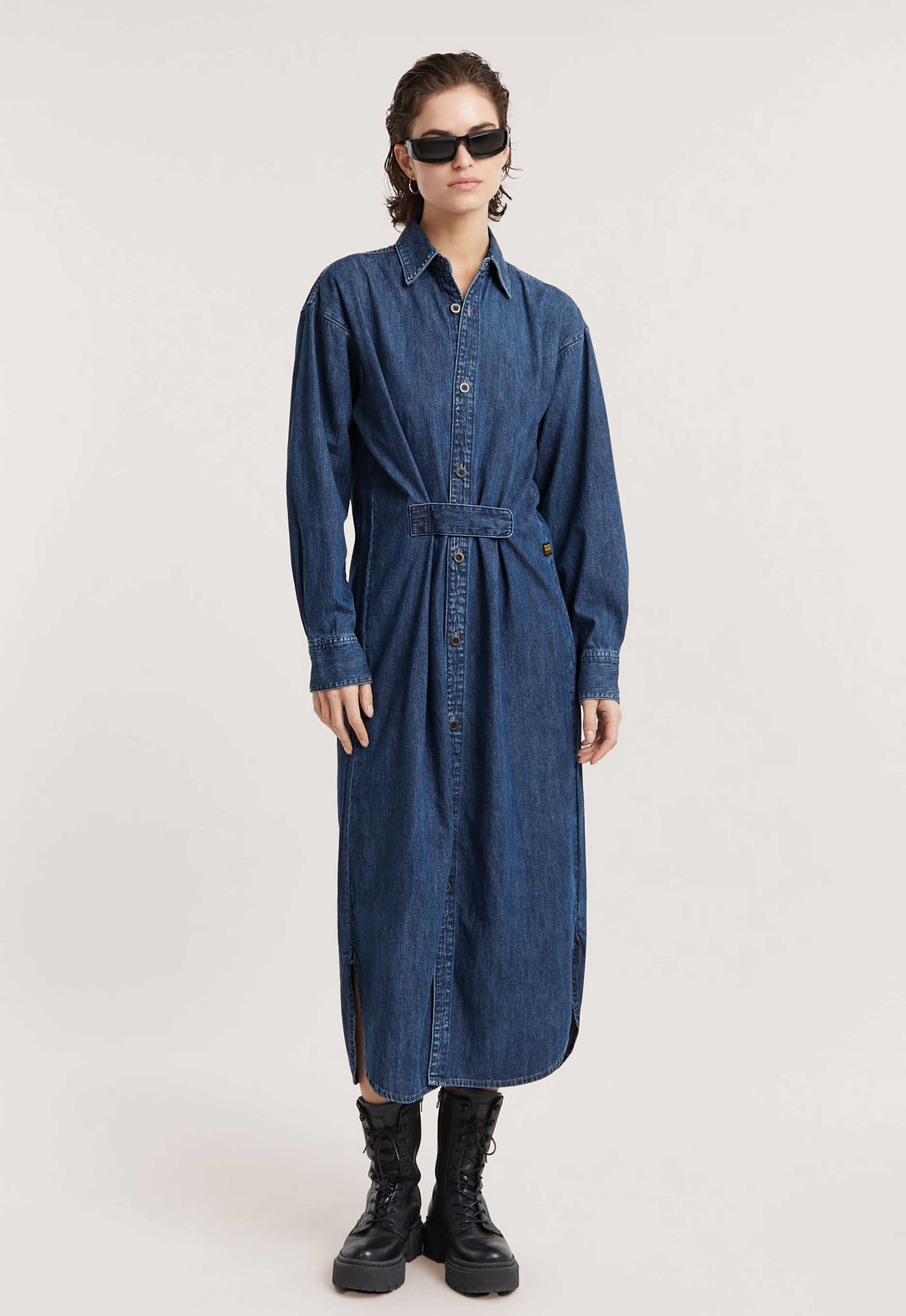 G-Star RAW Blousejurk Long Tab Donkerblauw Dames