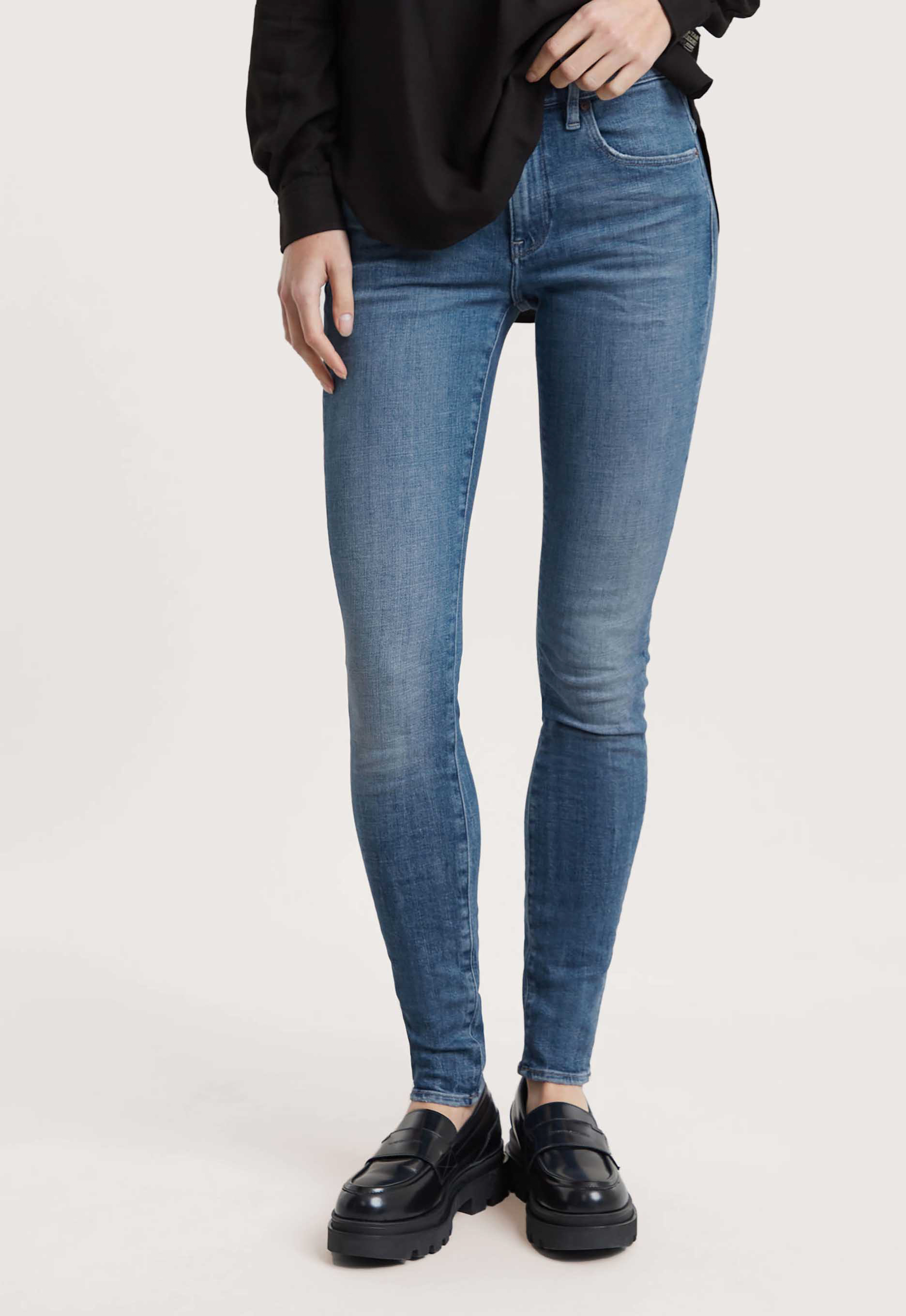 G-Star RAW Lhana Skinny Jeans Midden blauw Dames
