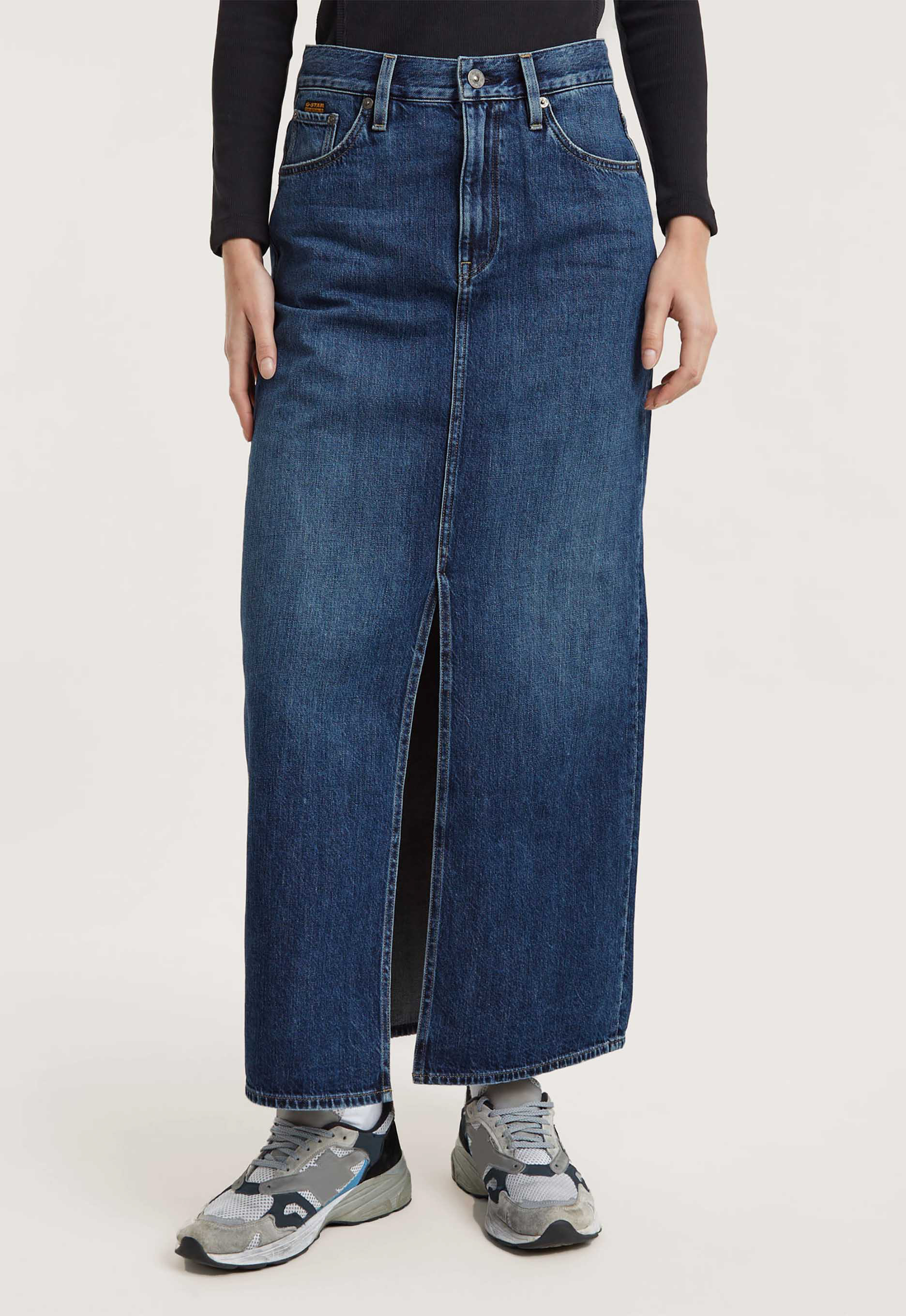 G-Star RAW Lange Rok Viktoria Donkerblauw Dames