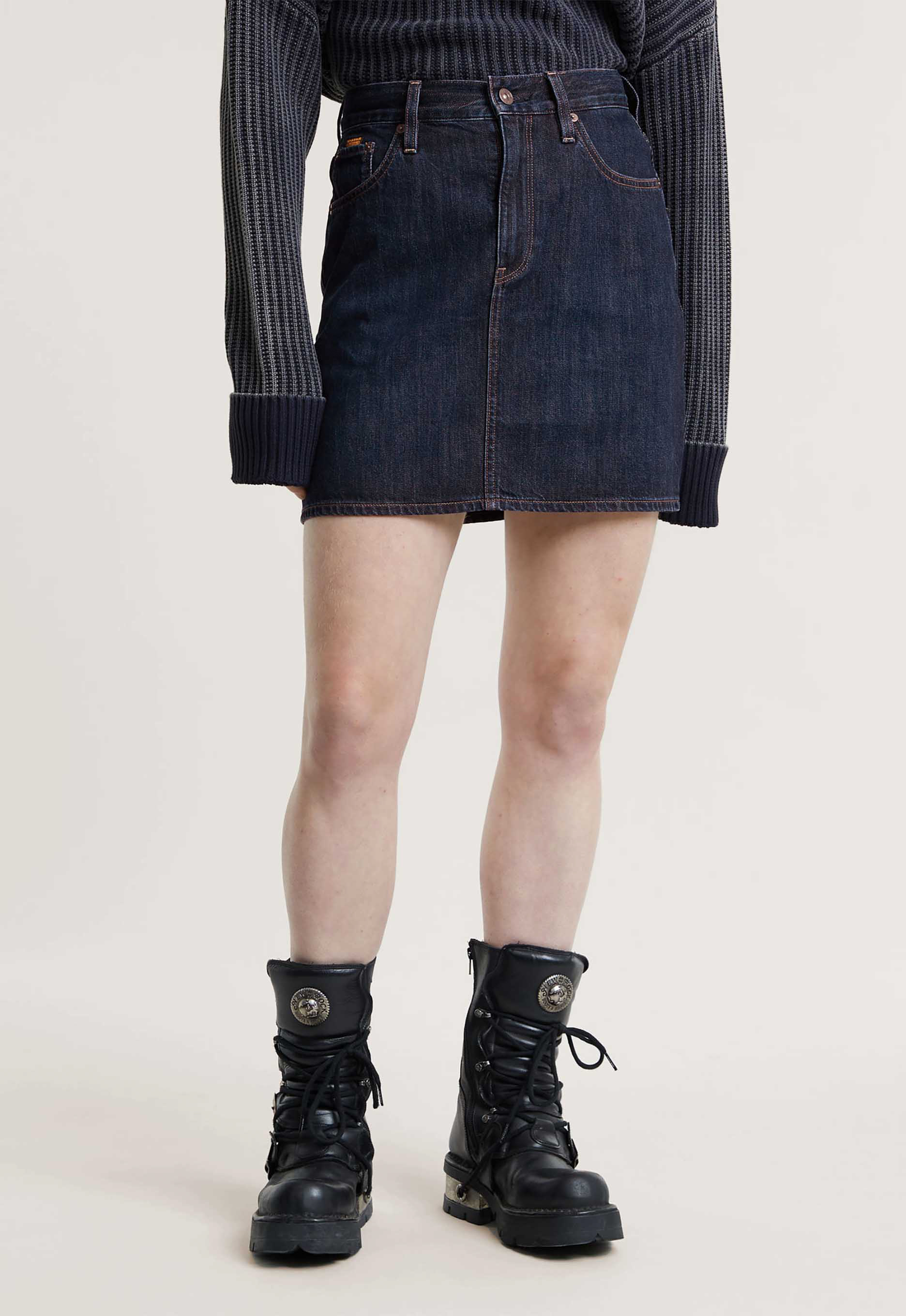 G-Star RAW Minirok Viktoria Clean Edge Donkerblauw Dames